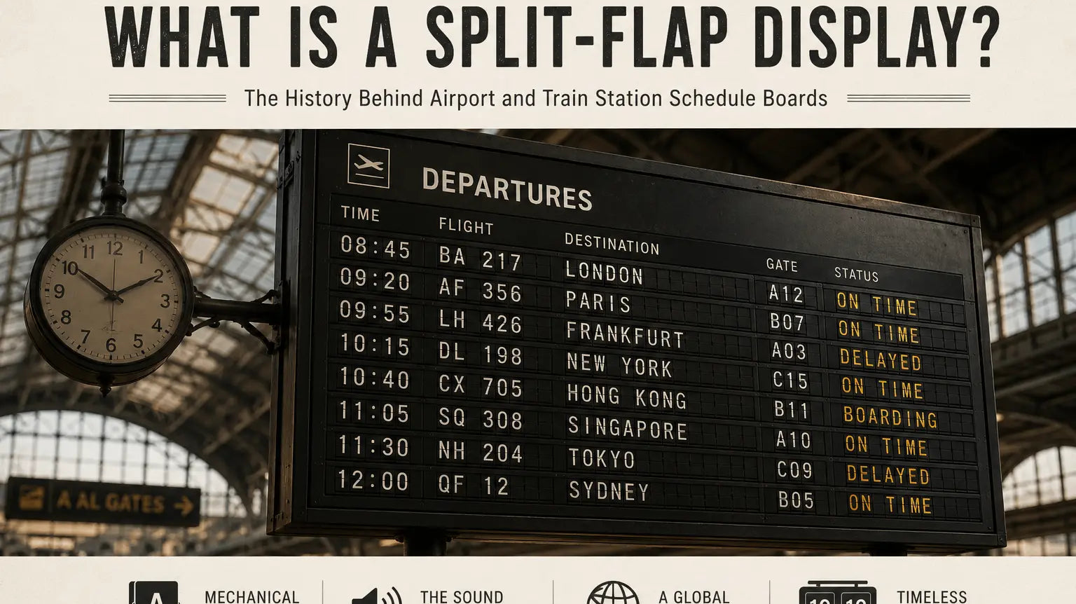 What Is a Split-Flap Display? The History Behind Airport and Train Station Schedule Boards