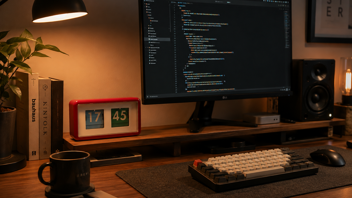Desk Setup Inspiration: How to Build a Retro-Tech Aesthetic with Flip Clocks