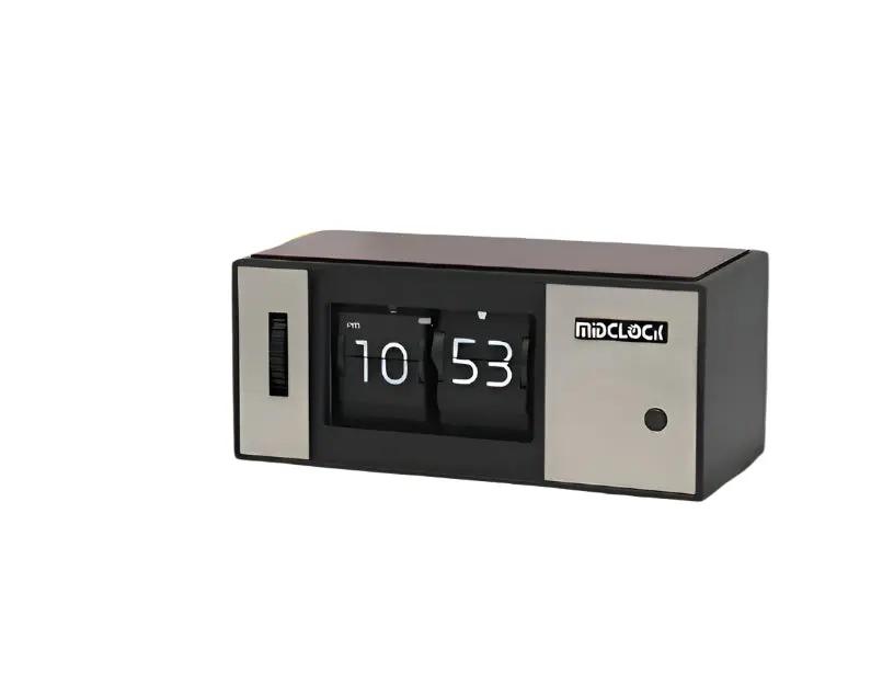 MIDCLOCK Radio-Style Rectangular Flip Clock with Light Button Table Clock Midclock