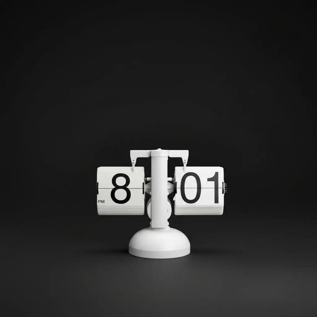MIDCLOCK Home Decor Flip Clock Table Clock Midclock White
