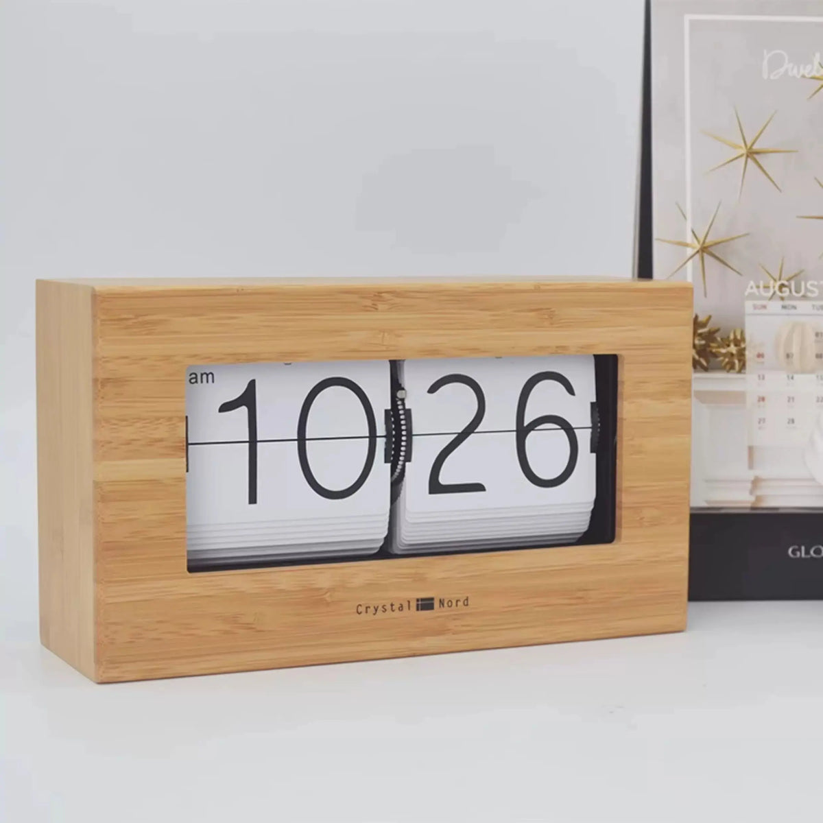 Crystal Nord Bamboo Flip Clock Time Will Flip