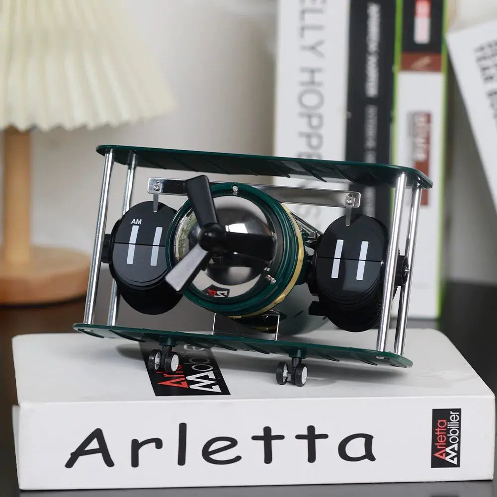 Aviator Propeller Flip Clock Time Will Flip
