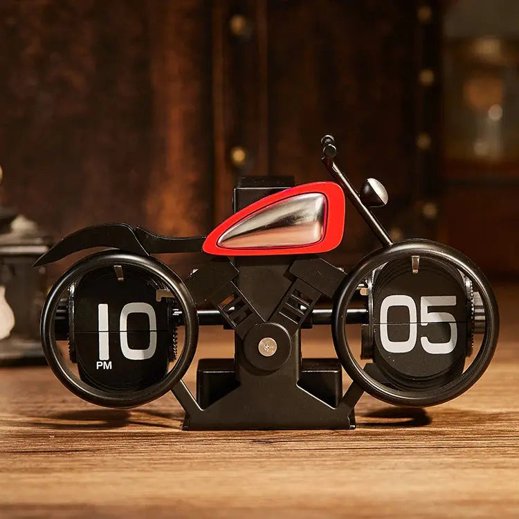 Motorcycle Flip Clock Time Will Flip