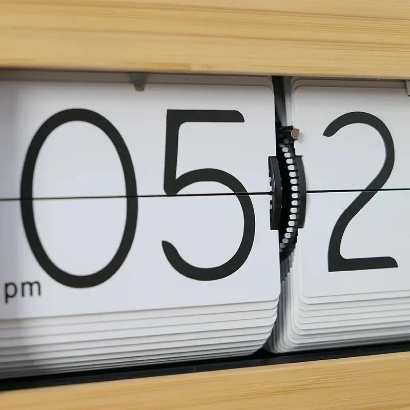 Crystal Nord Bamboo Flip Clock Time Will Flip
