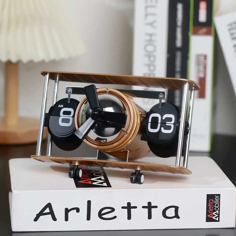 Aviator Propeller Flip Clock Time Will Flip