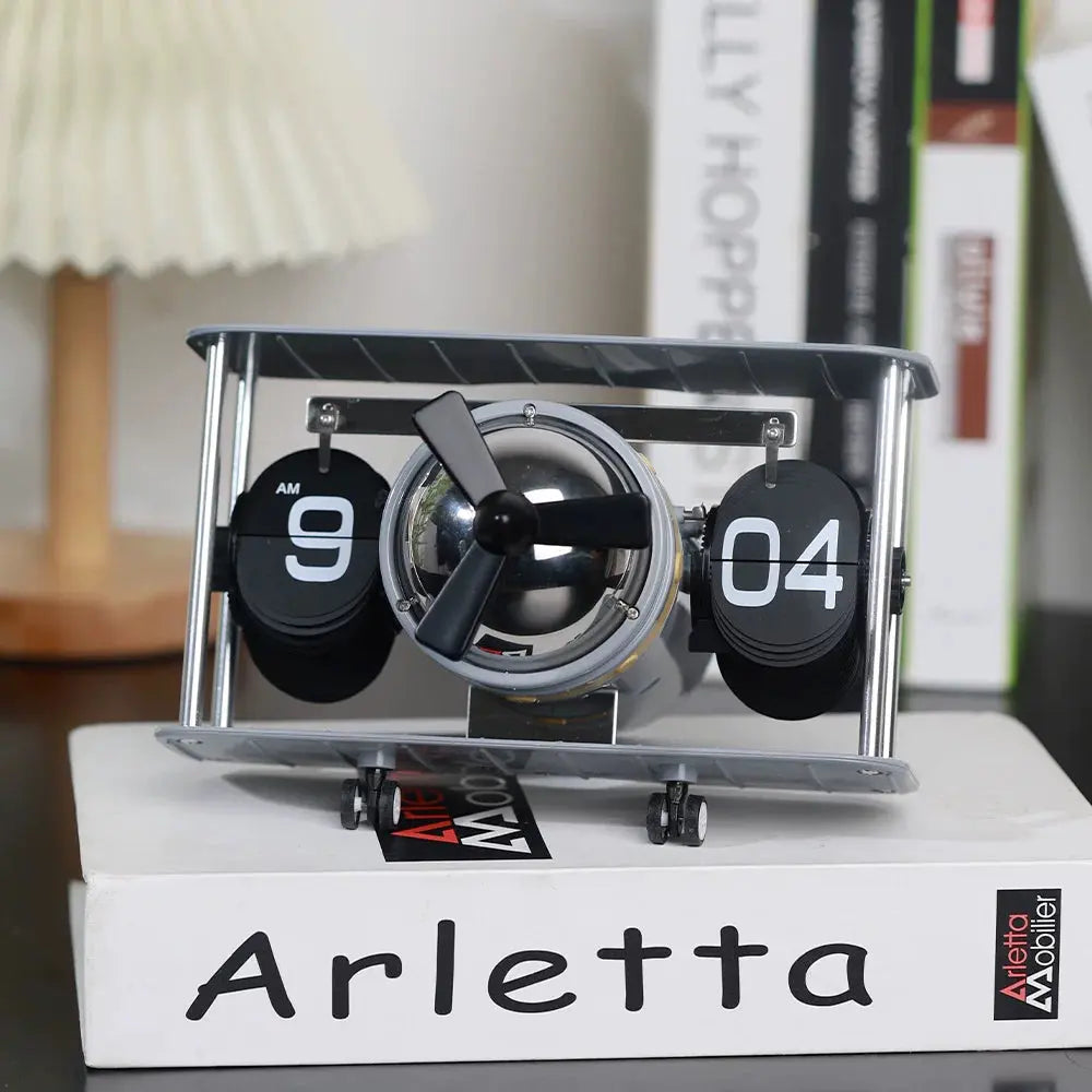 Aviator Propeller Flip Clock Time Will Flip