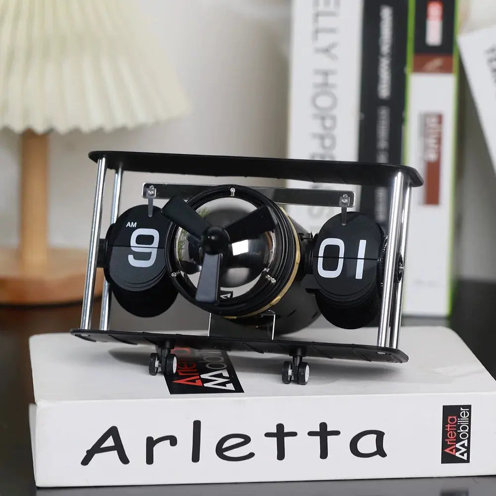 Aviator Propeller Flip Clock Time Will Flip