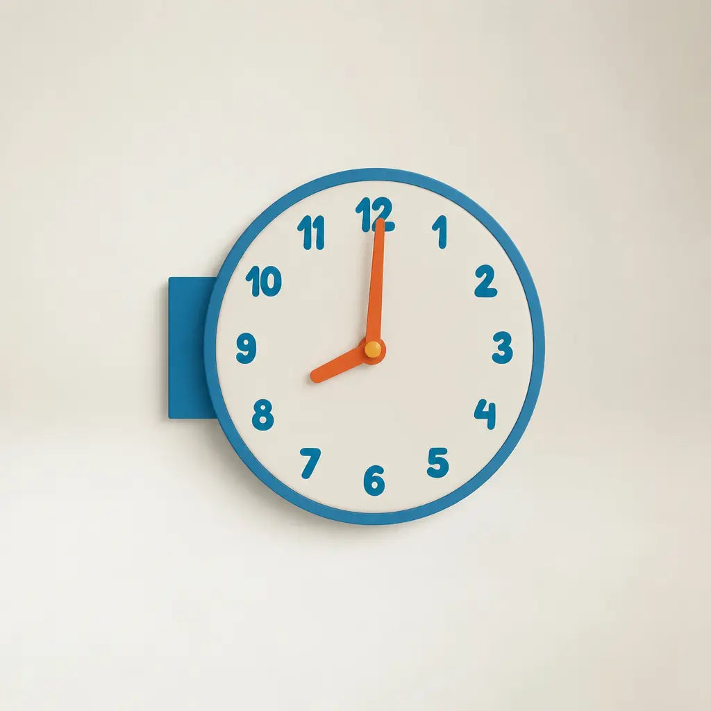 Minimalist Double-Sided Corner Wall Clock Time Will Flip