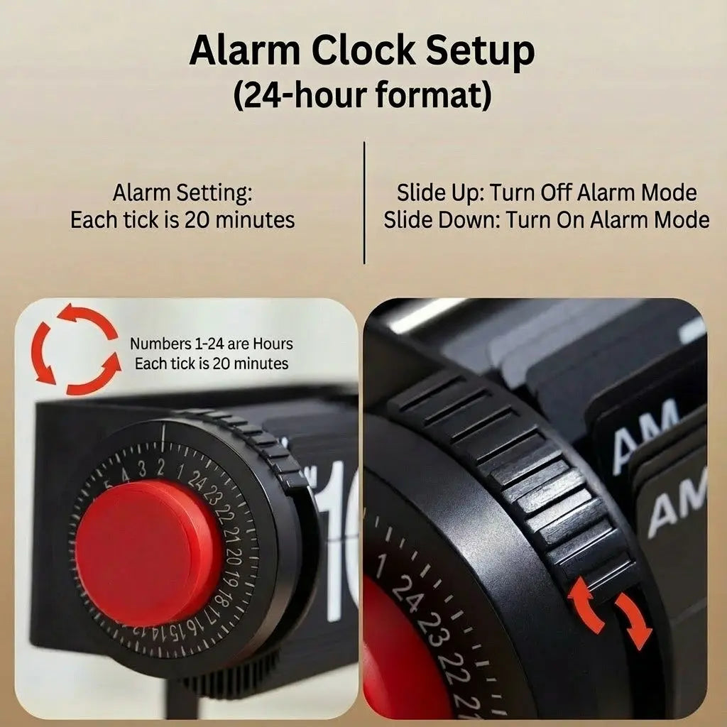 Industrial Mechanical Flip Alarm Clock - Time Will Flip