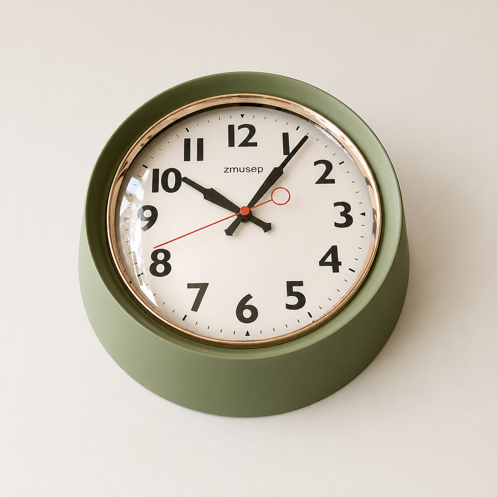 A Silent Metal Wall Clock — Domed Glass Series Time Will Flip