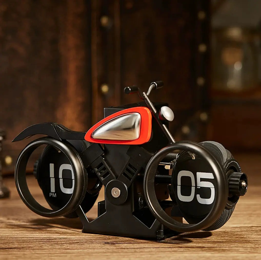 Motorcycle Flip Clock Time Will Flip