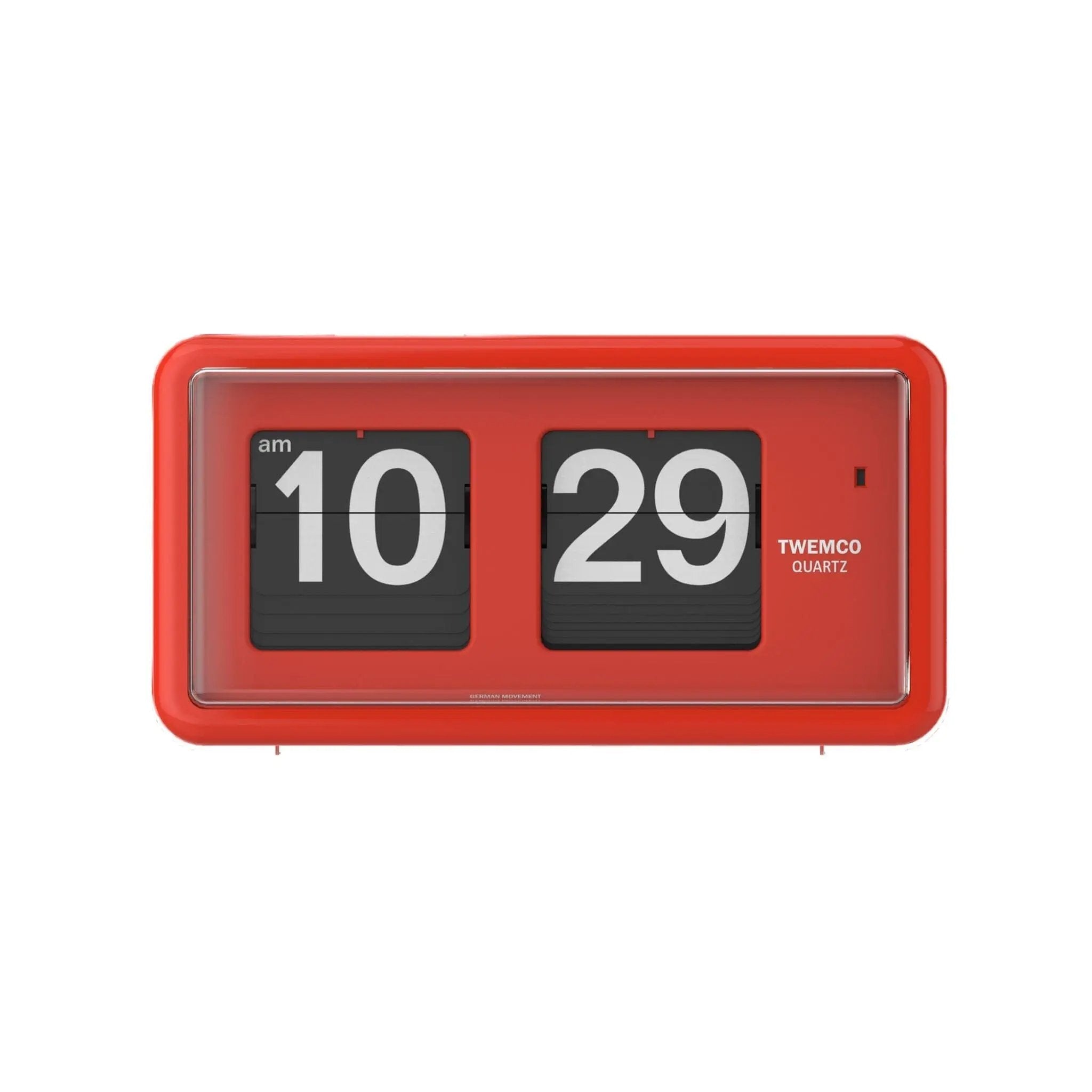 TWEMCO Classic Table Flip Clock QT-30 Table Clock TWEMCO Red AM/PM