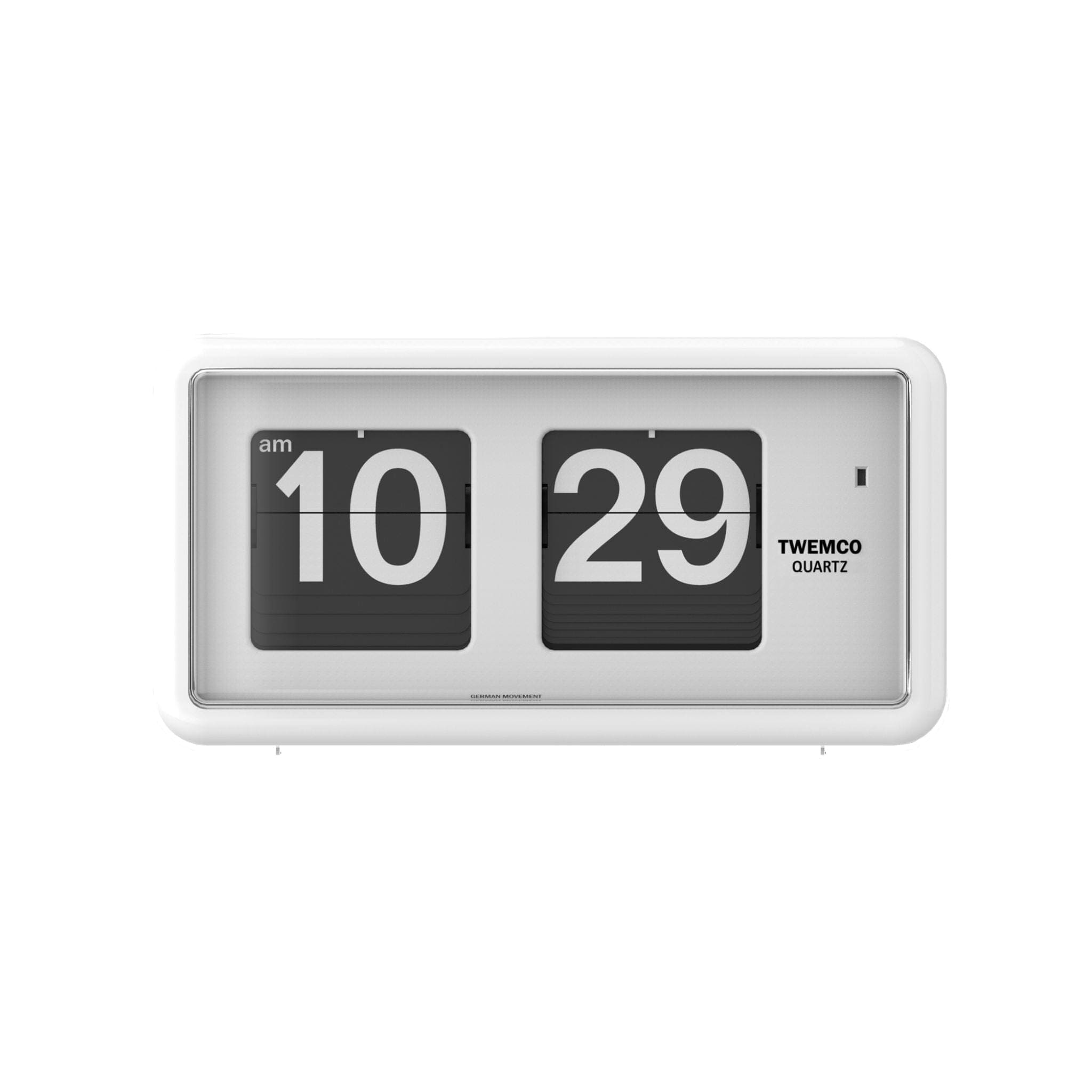 TWEMCO Classic Table Flip Clock QT-30 Table Clock TWEMCO White AM/PM 