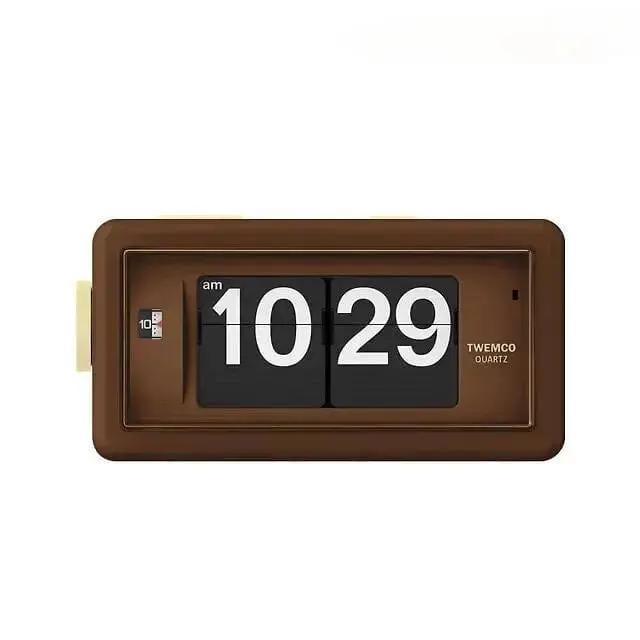 TWEMCO Alarm Flip Clock AL-30 Alarm Clock TWEMCO Brown AM/PM