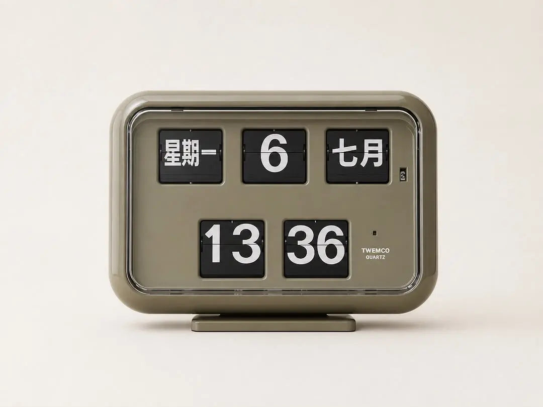 TWEMCO Calendar Flip Clock QD-35 (Chinese in grey) TWEMCO