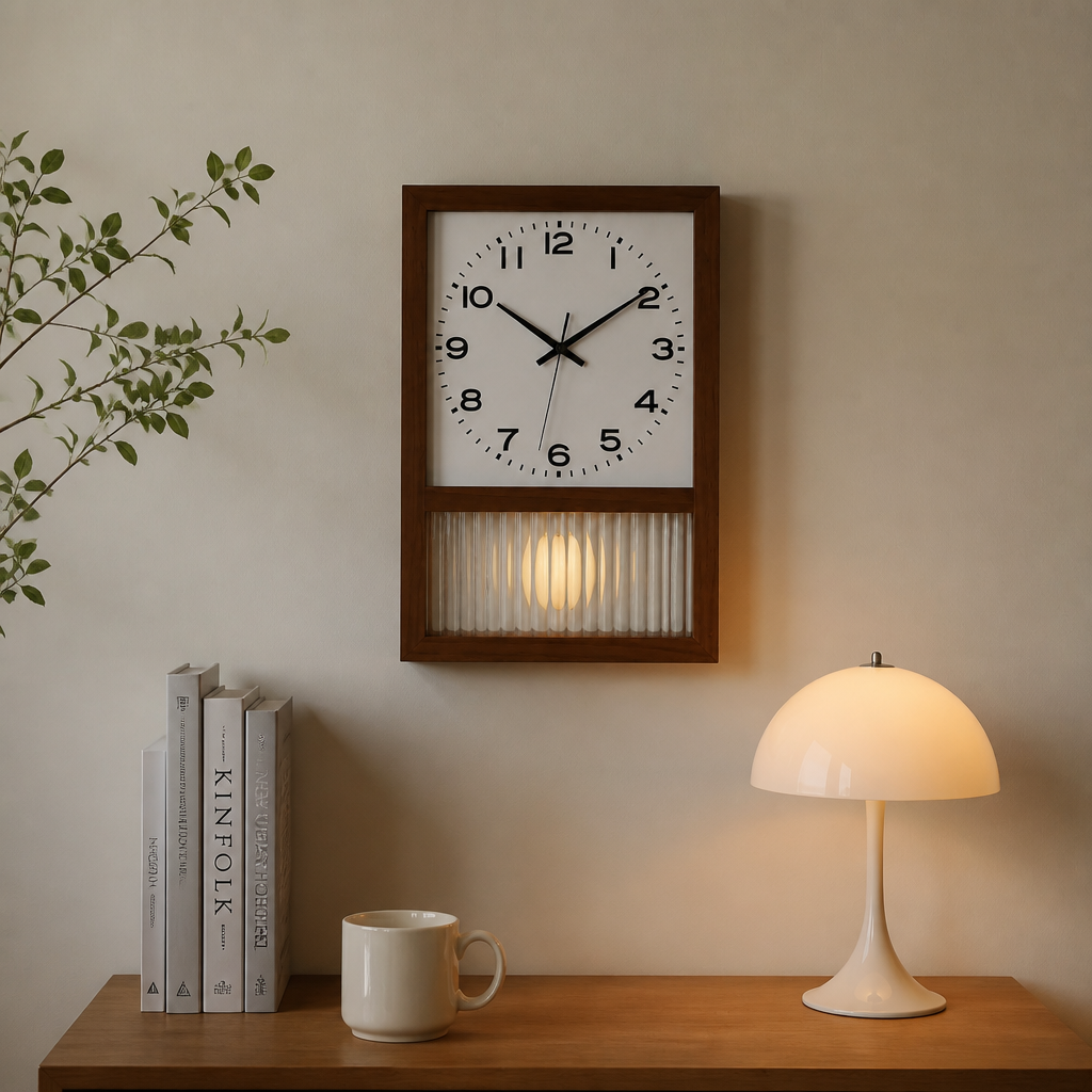 Japanese Retro Solid Wood Wall Clock Time Will Flip