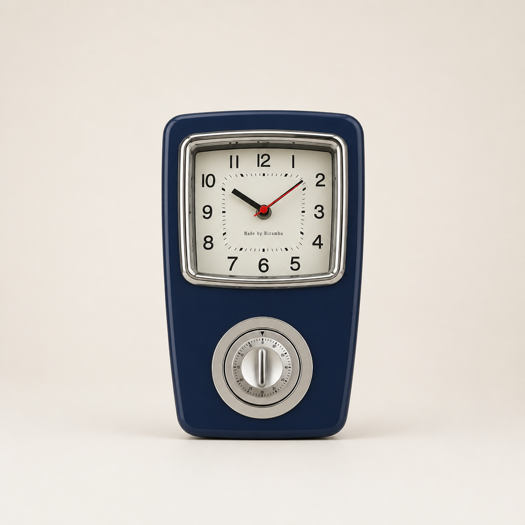 Japanese-Style Biramba Silent Iron Shell Clock Time Will Flip