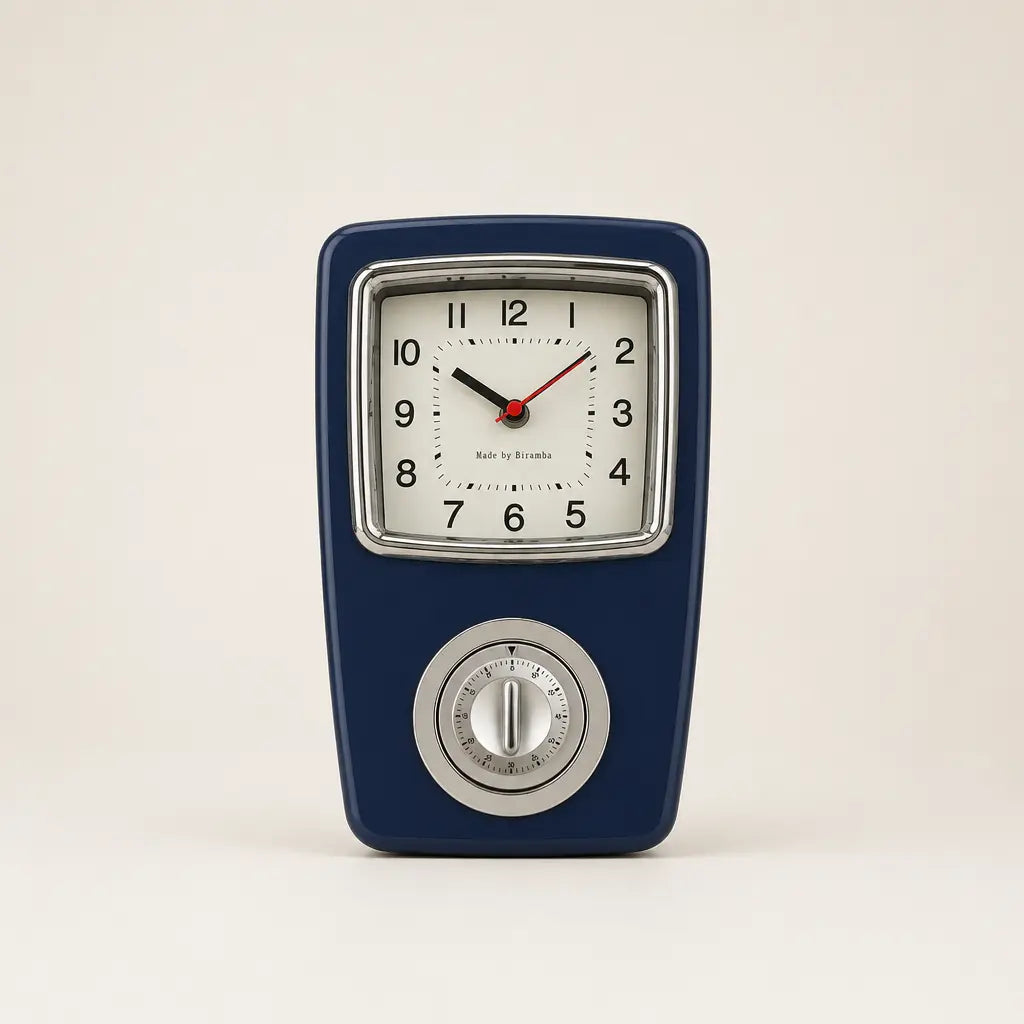 Japanese-Style Biramba Silent Iron Shell Clock Time Will Flip