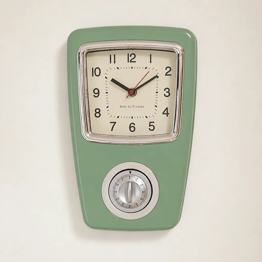 Japanese-Style Biramba Silent Iron Shell Clock Time Will Flip