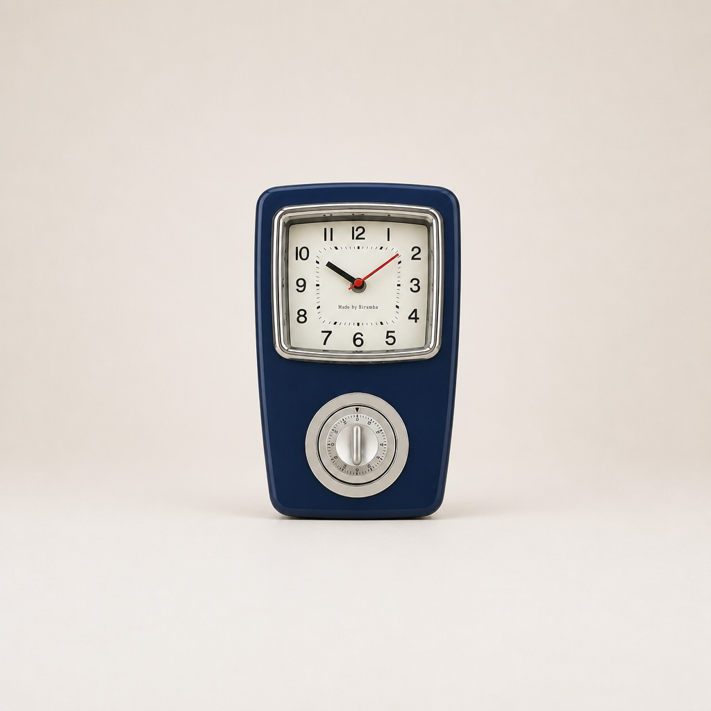 Japanese-Style Biramba Silent Iron Shell Clock Time Will Flip
