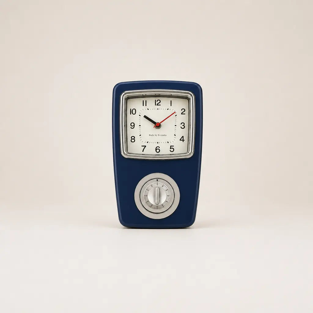 Japanese-Style Biramba Silent Iron Shell Clock Time Will Flip