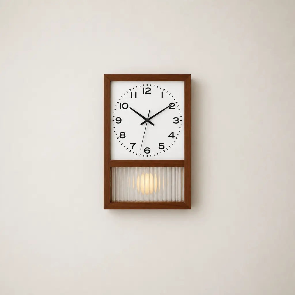 Japanese Retro Solid Wood Wall Clock Time Will Flip