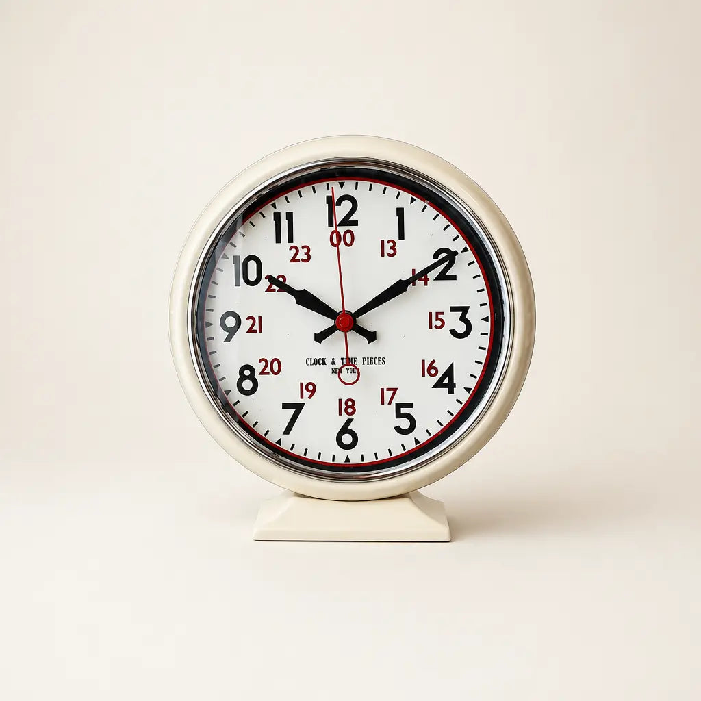 A Silent Metal Table Clock - Small One Time Will Flip