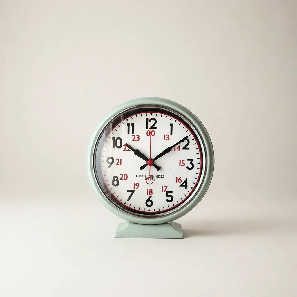 A Silent Metal Table Clock - Small One Time Will Flip