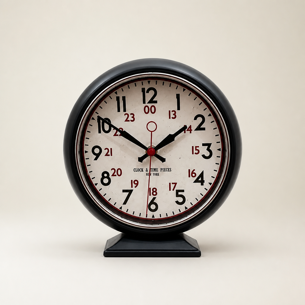A Silent Metal Table Clock - Small One Time Will Flip