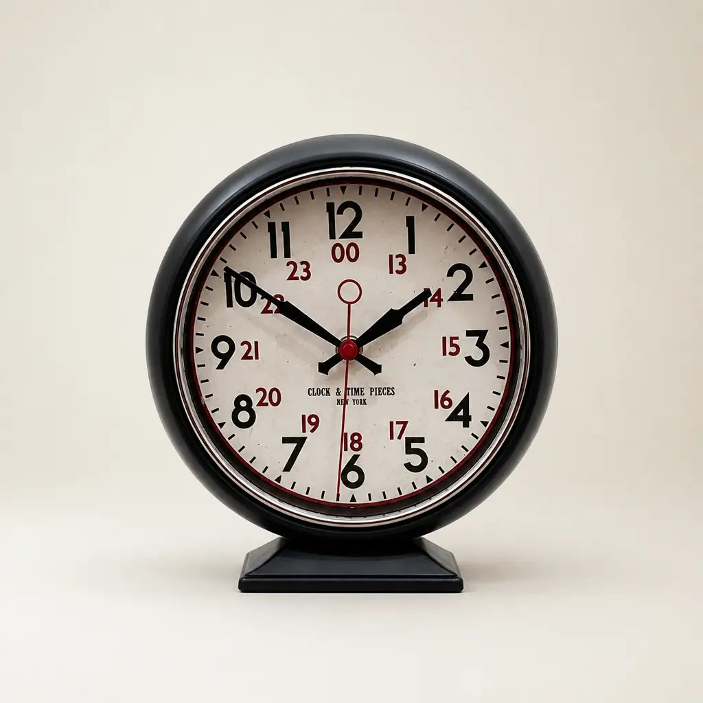 A Silent Metal Table Clock - Small One Time Will Flip