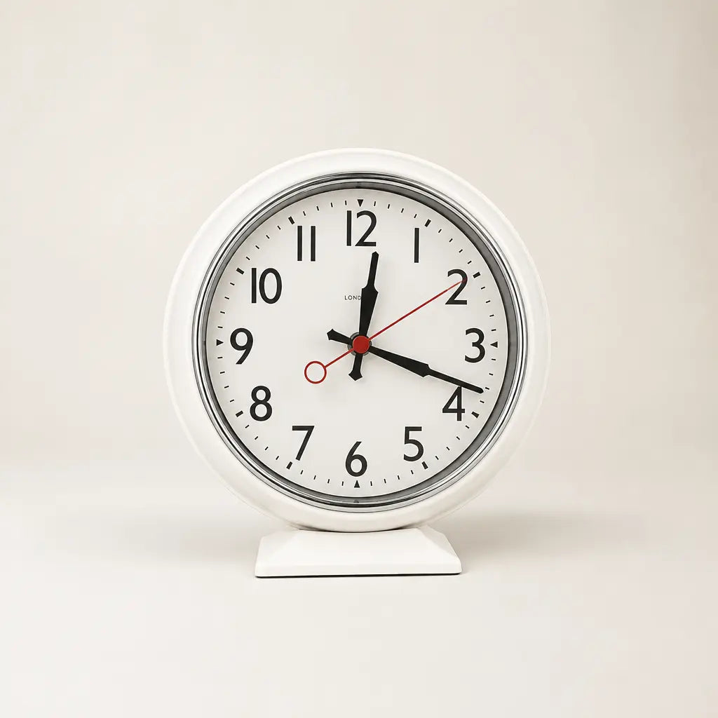 A Silent Metal Table Clock - Small One Time Will Flip