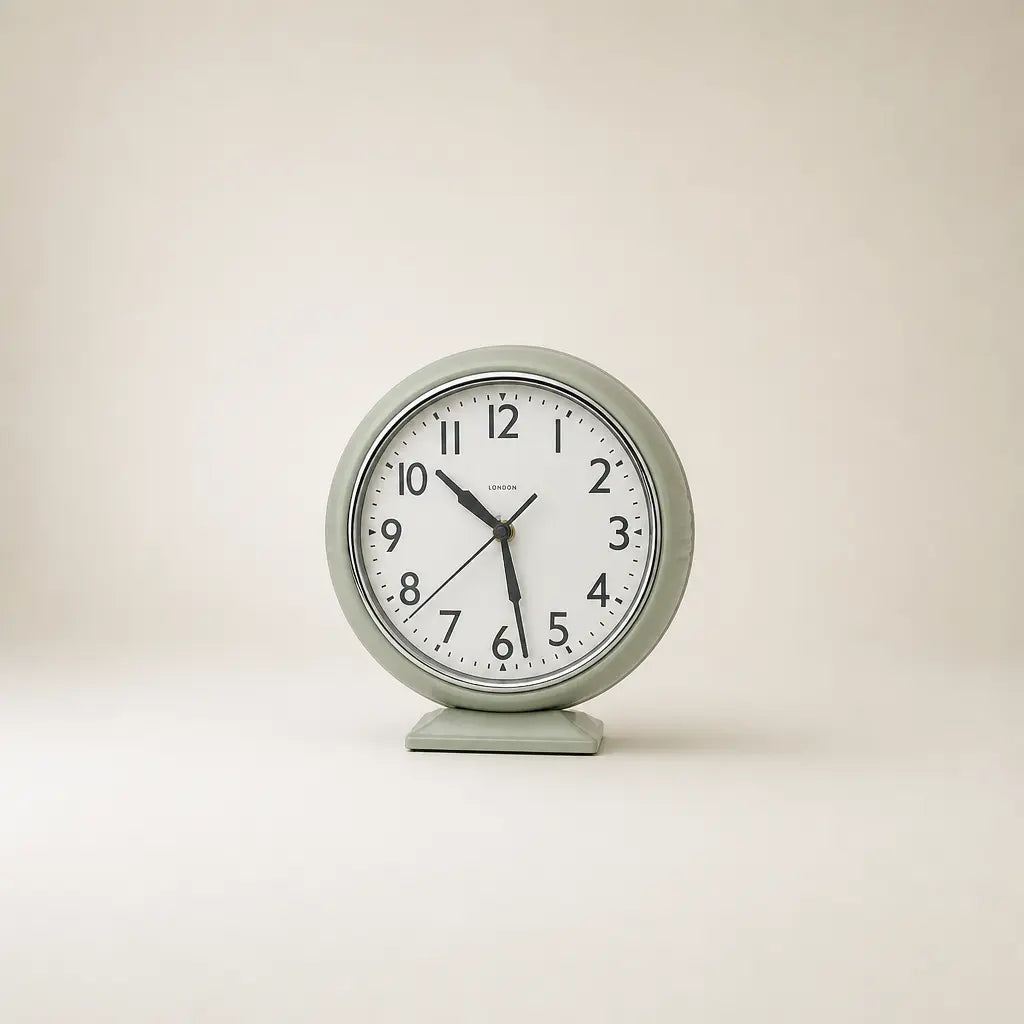 A Silent Metal Table Clock - Small One Time Will Flip