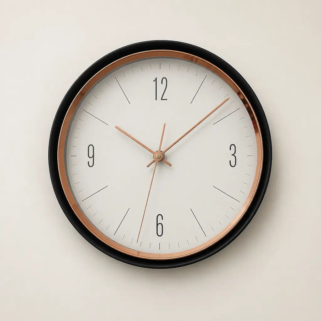 A Silent Metal Wall Clock Time Will Flip