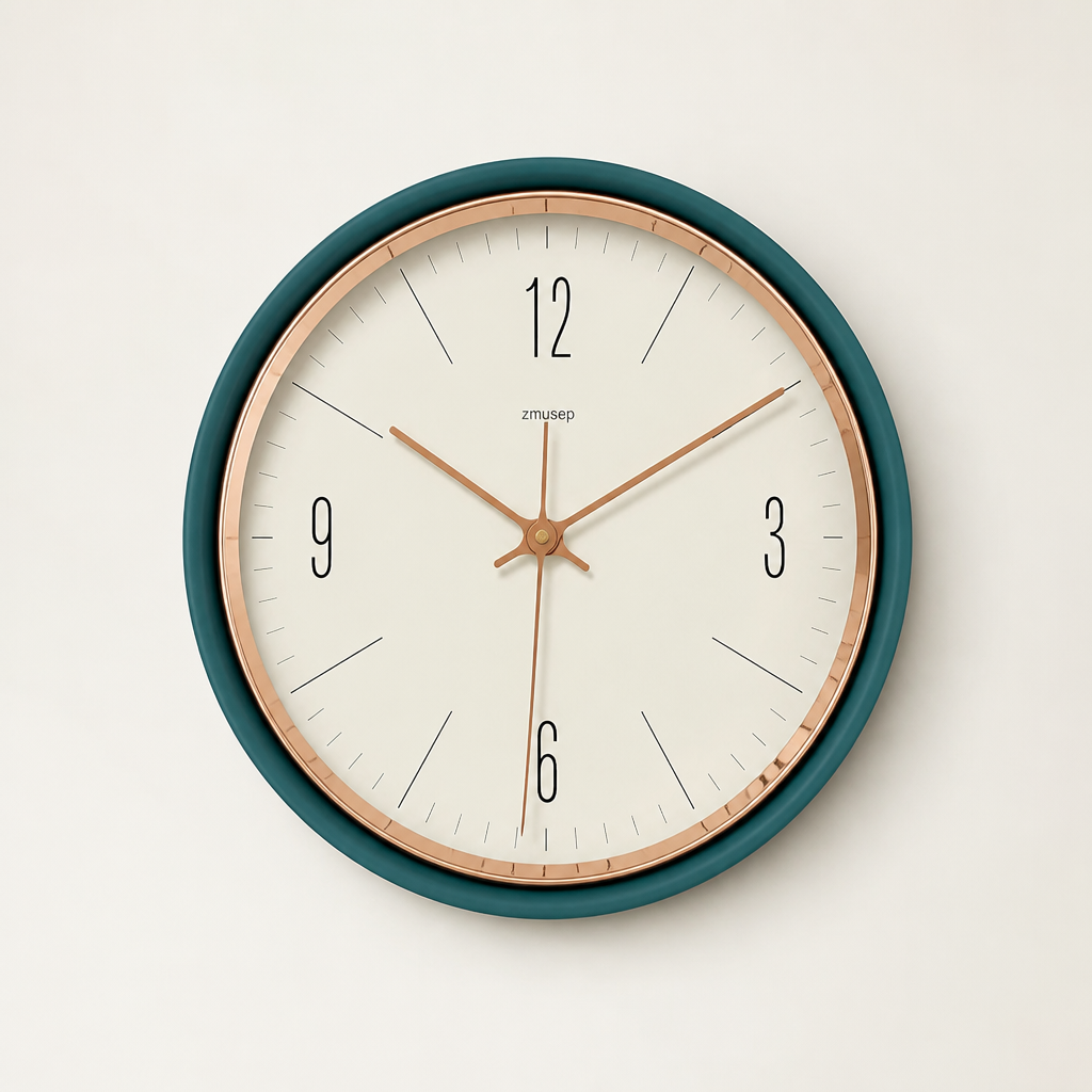 A Silent Metal Wall Clock Time Will Flip