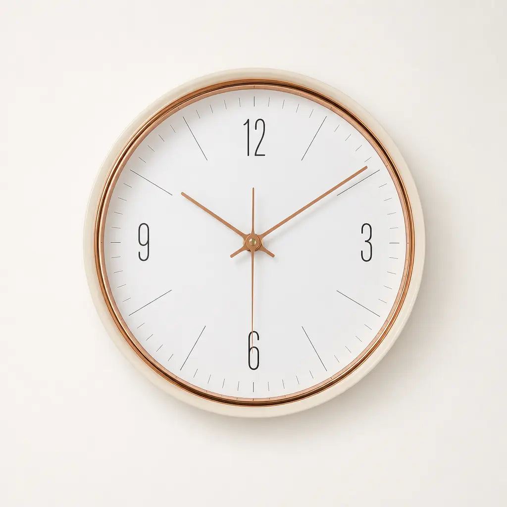 A Silent Metal Wall Clock Time Will Flip
