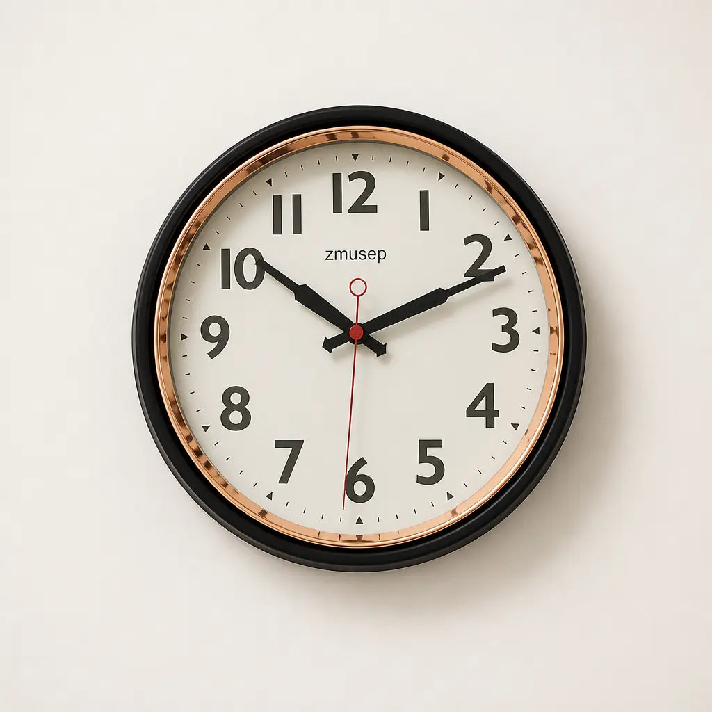 A Silent Metal Wall Clock Time Will Flip
