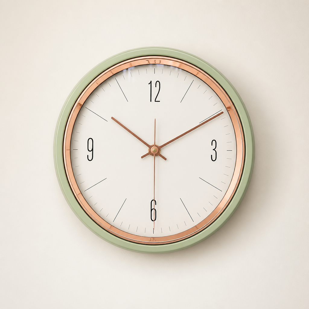 A Silent Metal Wall Clock Time Will Flip