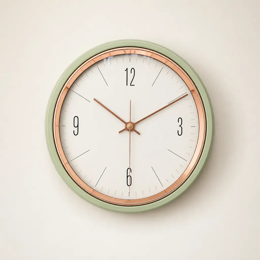 A Silent Metal Wall Clock Time Will Flip
