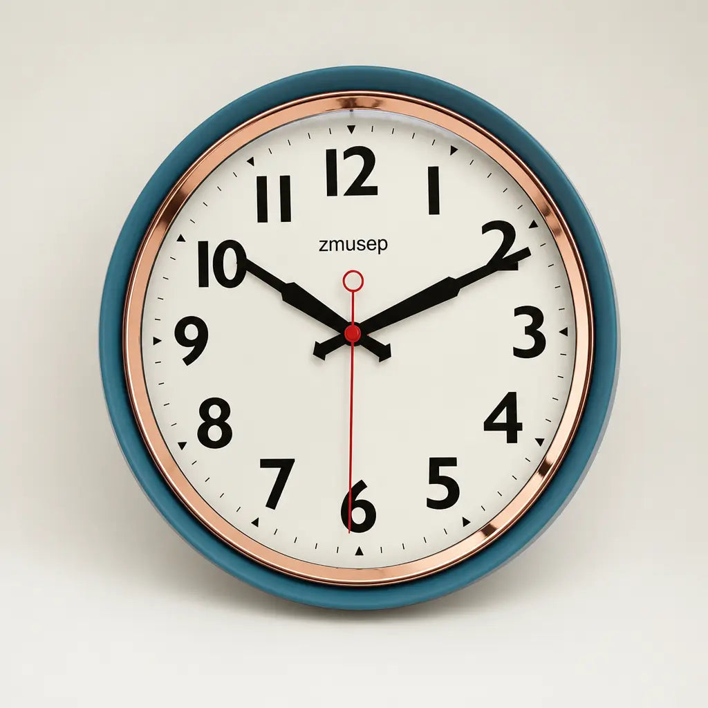 A Silent Metal Wall Clock Time Will Flip