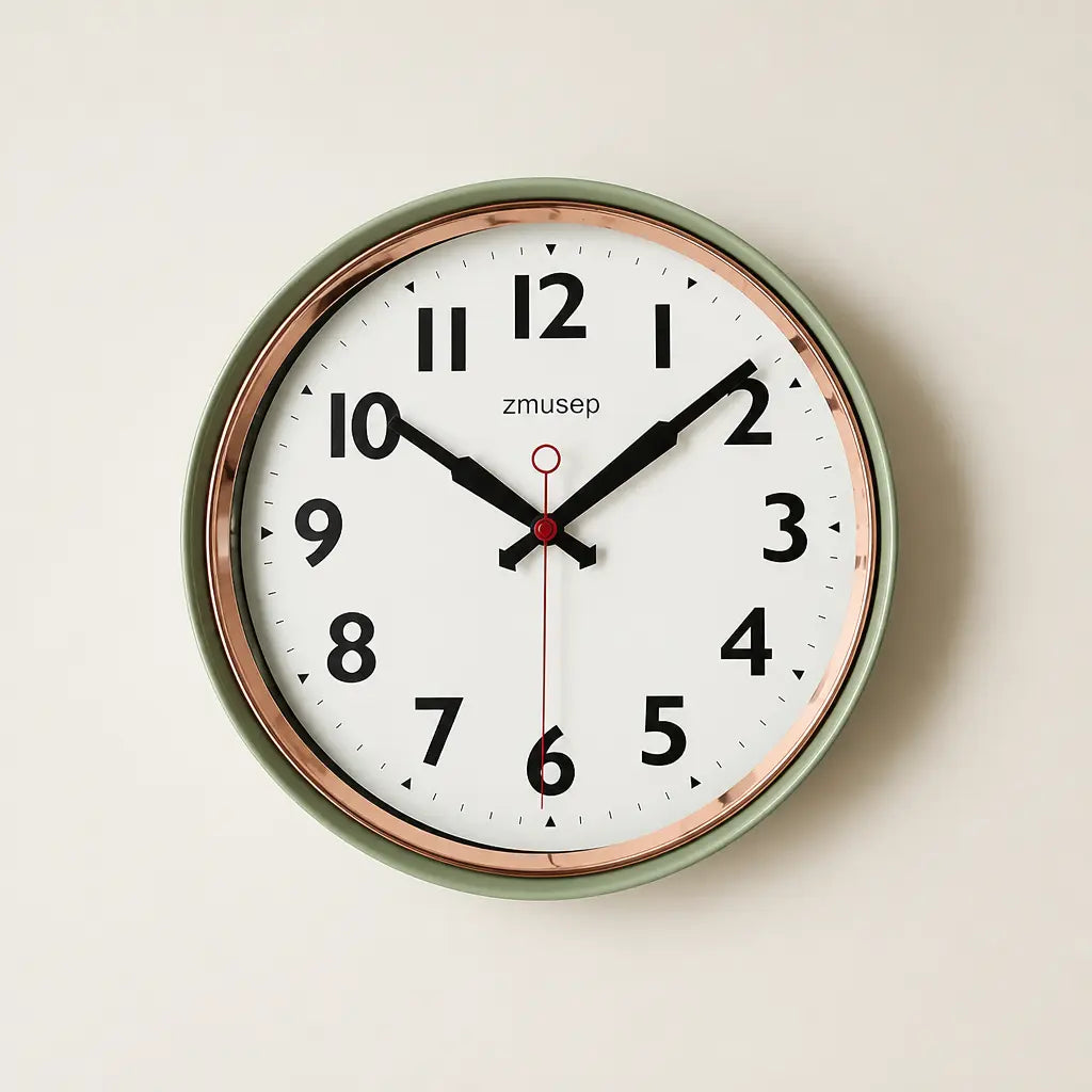 A Silent Metal Wall Clock Time Will Flip
