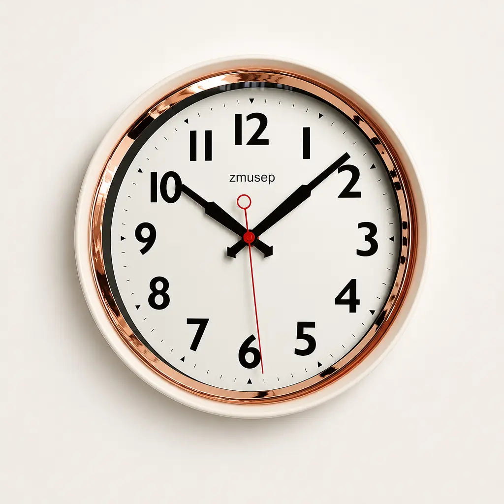 A Silent Metal Wall Clock Time Will Flip