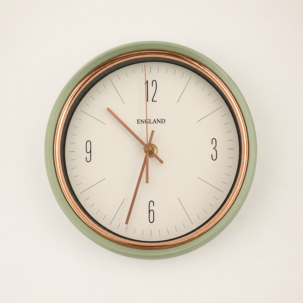 A Silent Metal Wall Clock Time Will Flip