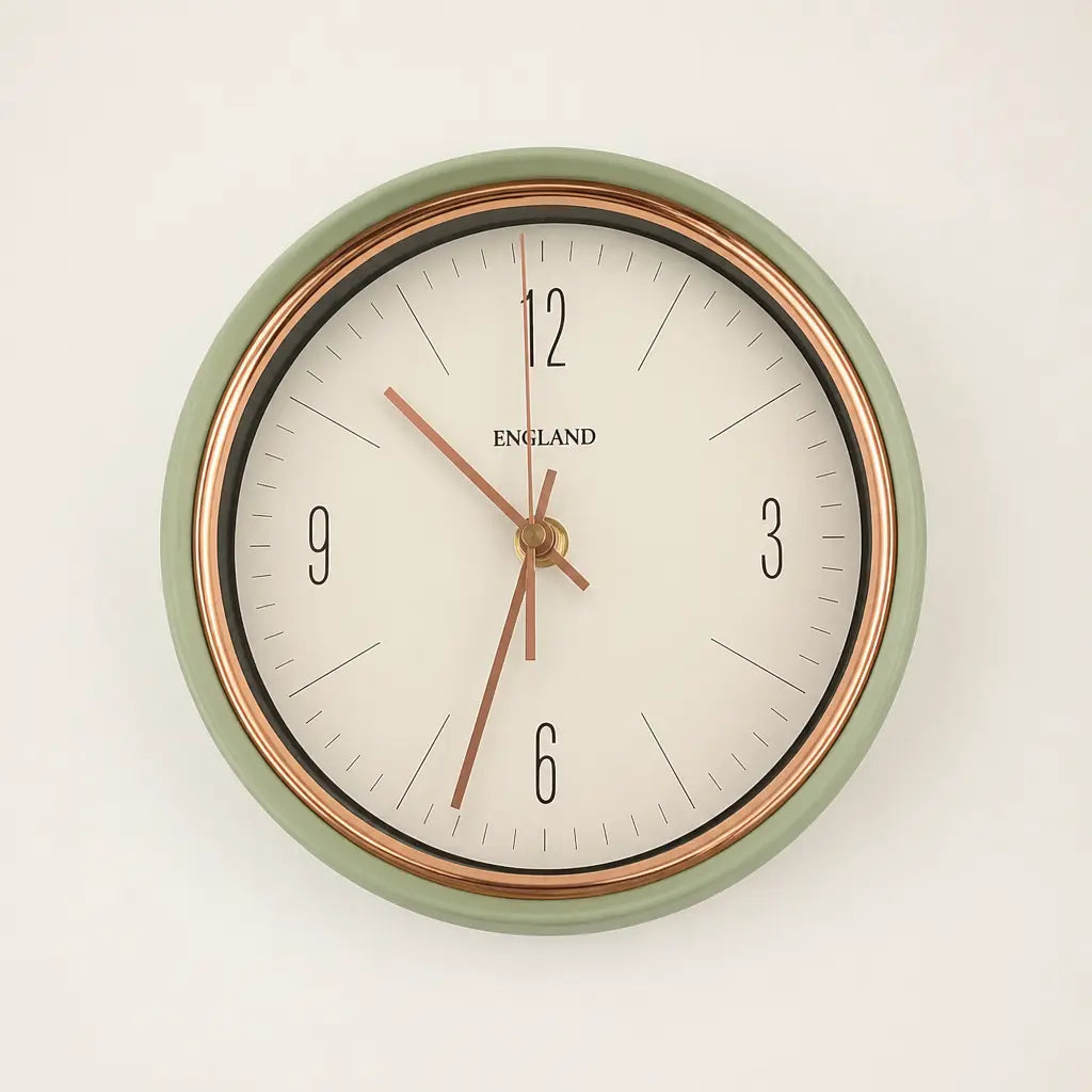 A Silent Metal Wall Clock Time Will Flip