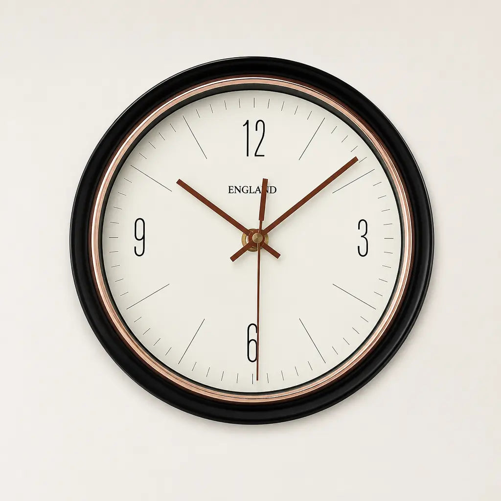 A Silent Metal Wall Clock Time Will Flip