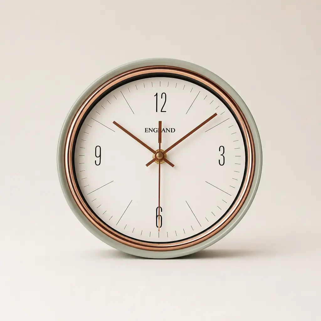 A Silent Metal Wall Clock Time Will Flip