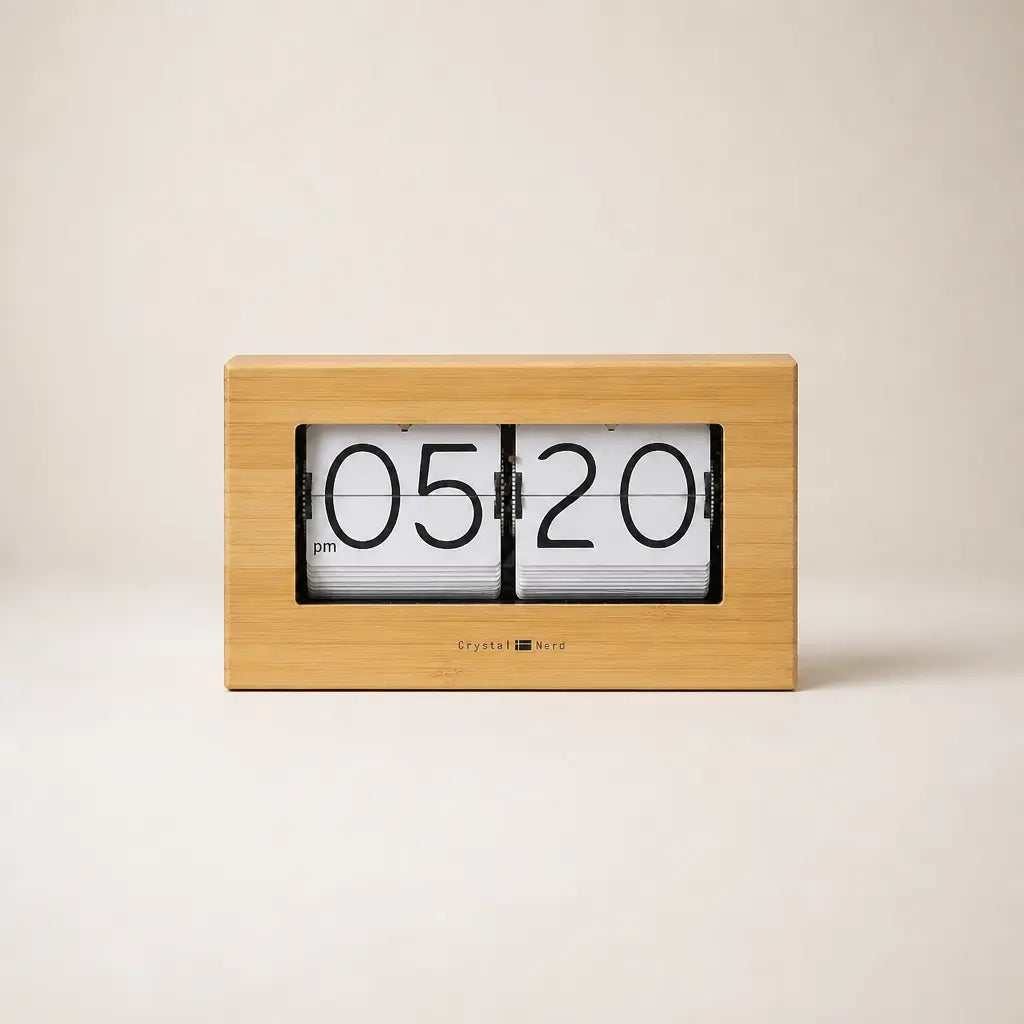 Crystal Nord Bamboo Flip Clock Time Will Flip