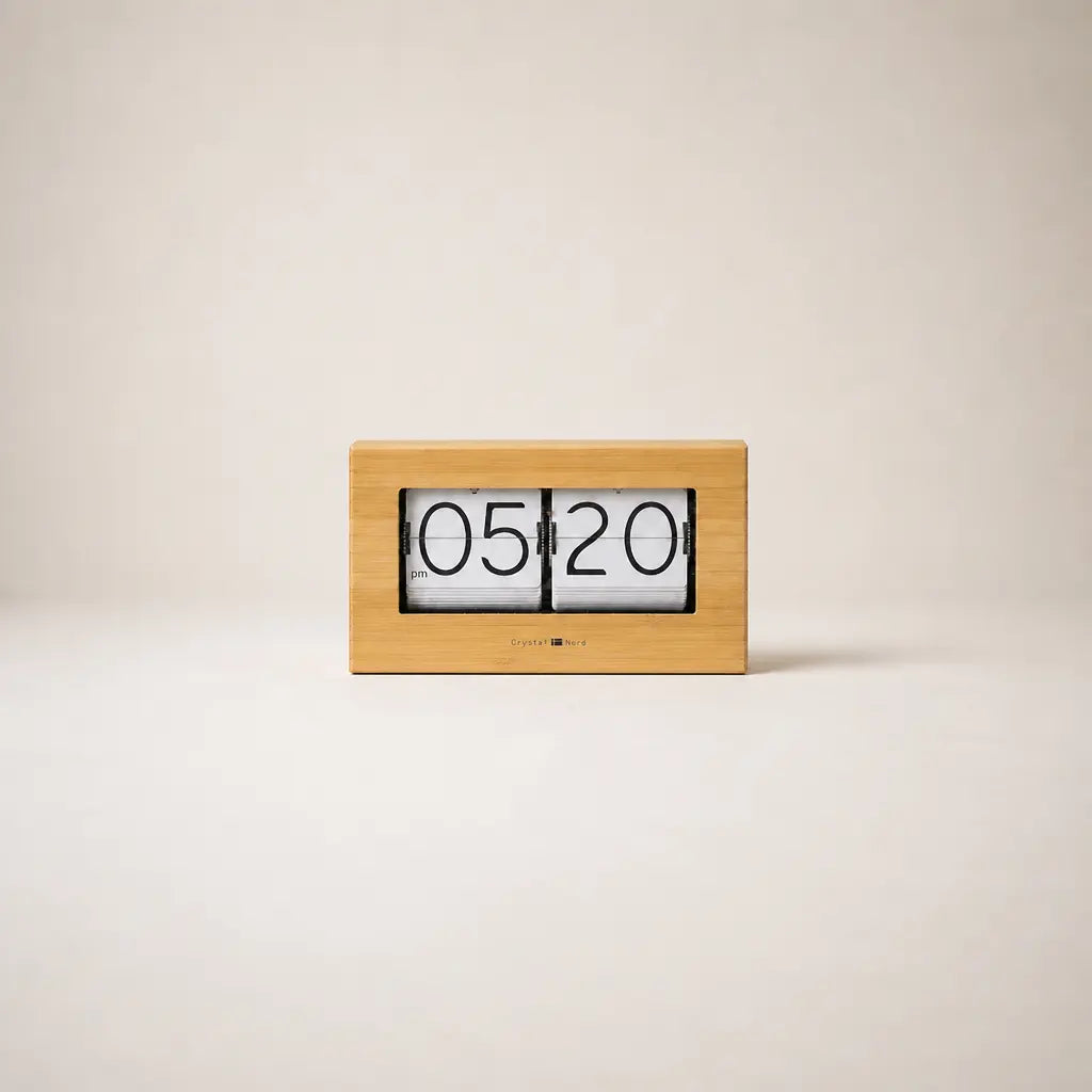 Crystal Nord Bamboo Flip Clock Time Will Flip