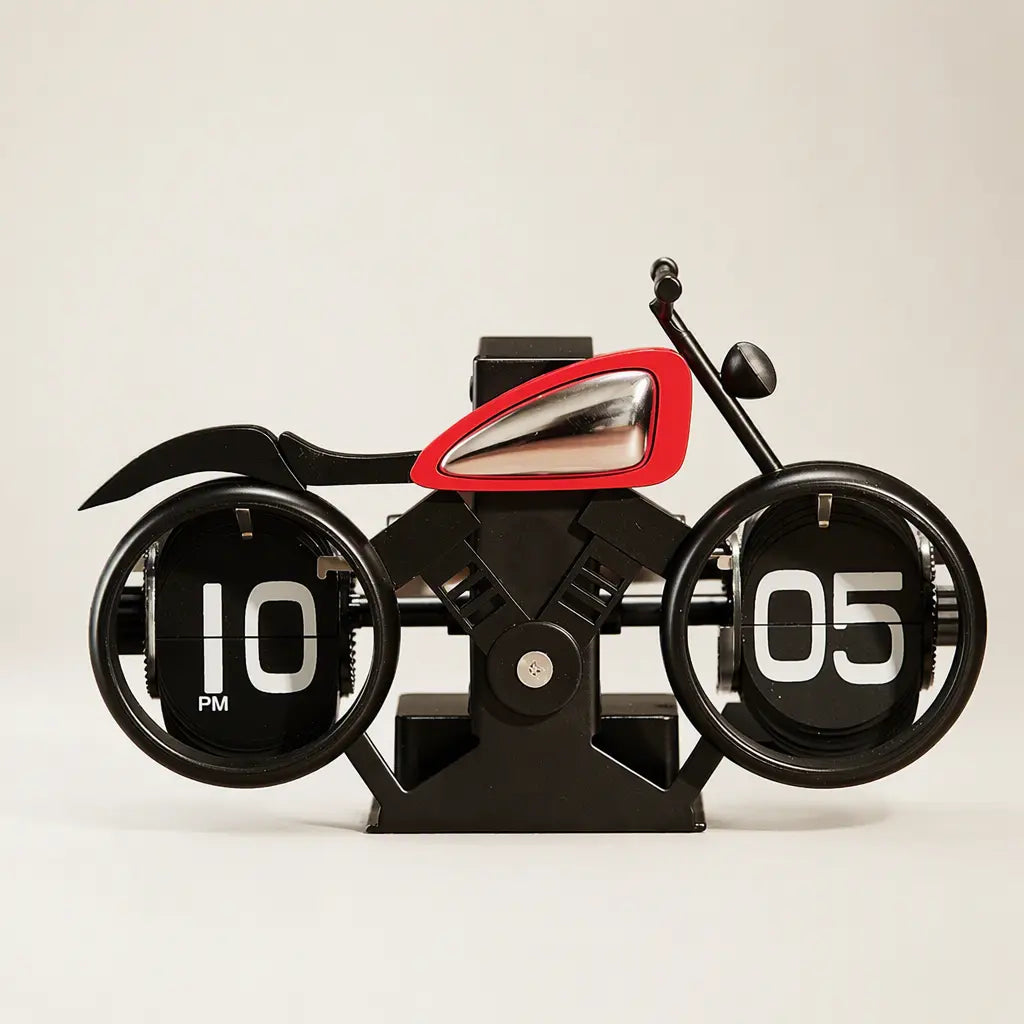 Motorcycle Flip Clock Time Will Flip