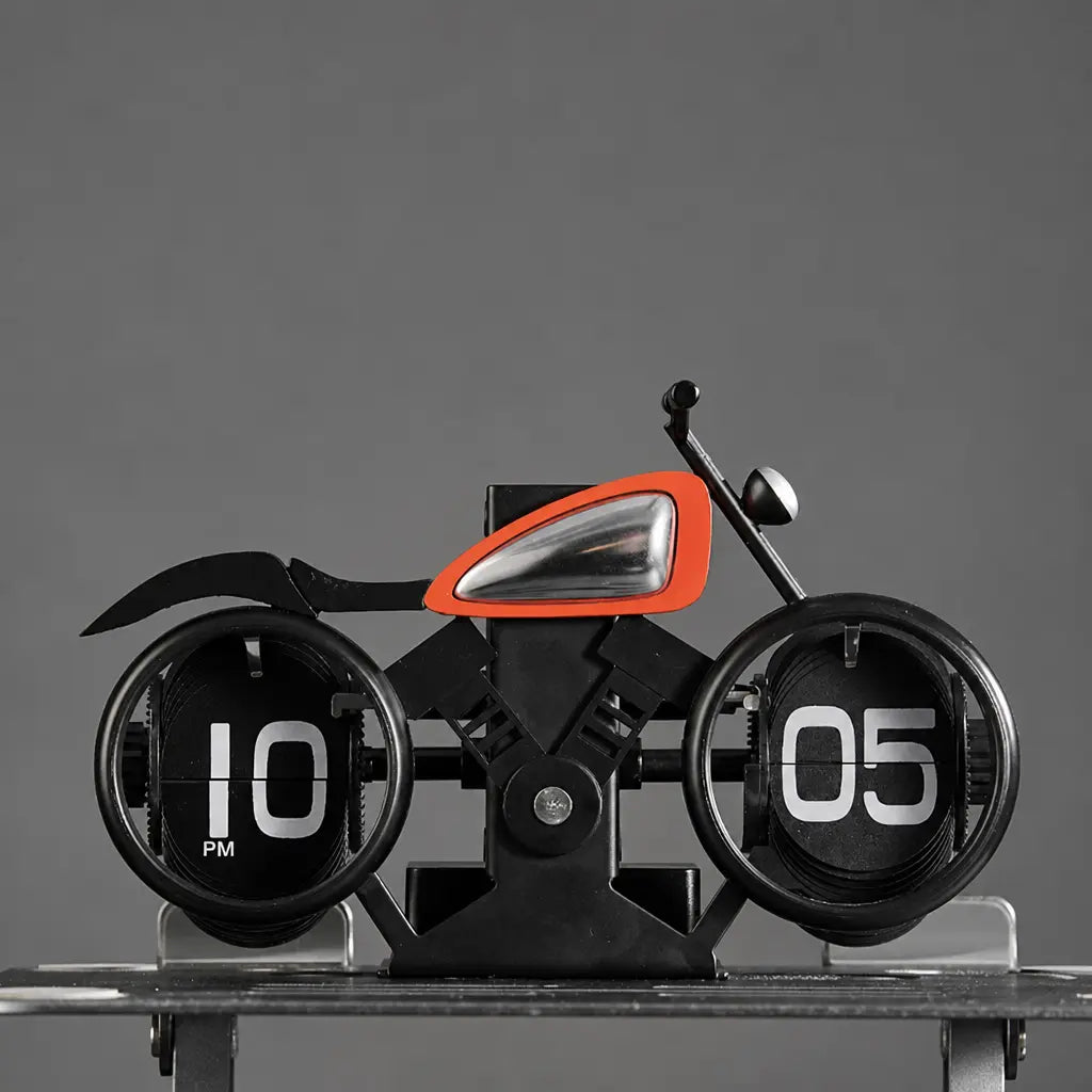 Motorcycle Flip Clock Time Will Flip