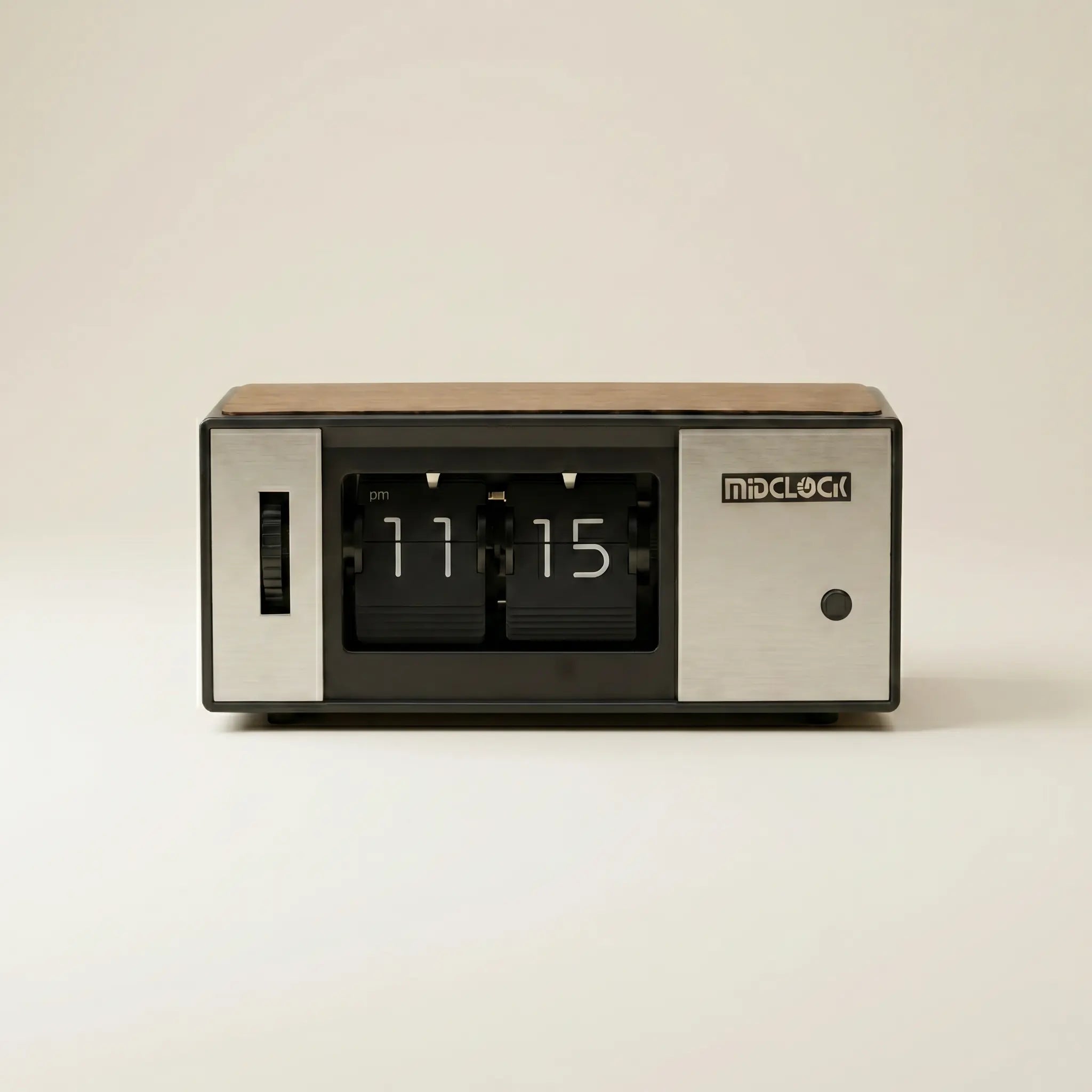 MIDCLOCK Radio-Style Rectangular Flip Clock with Light Button Midclock